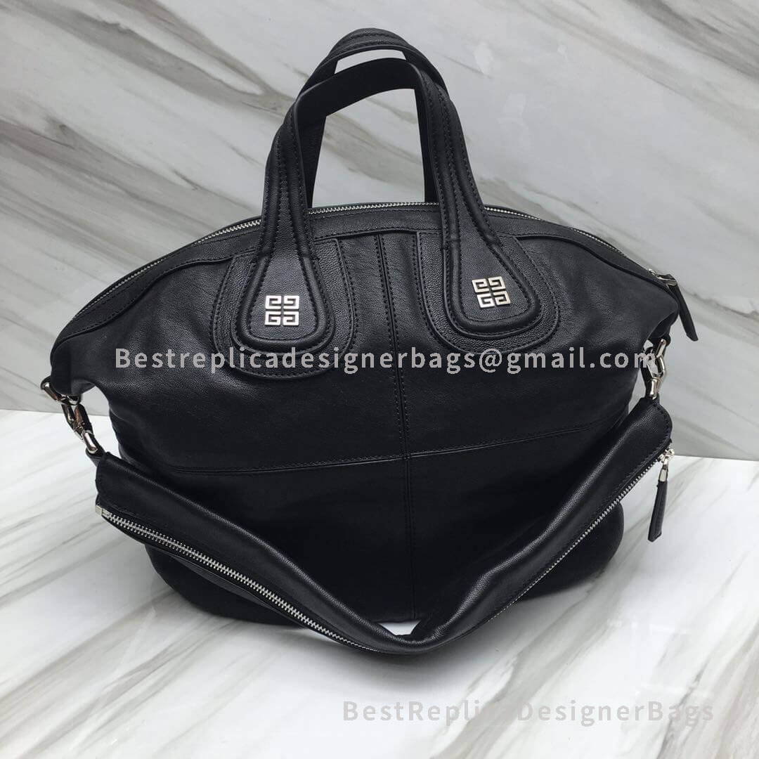 Givenchy Medium Nightingale Handbag In Black Goatskin SHW 2-28580